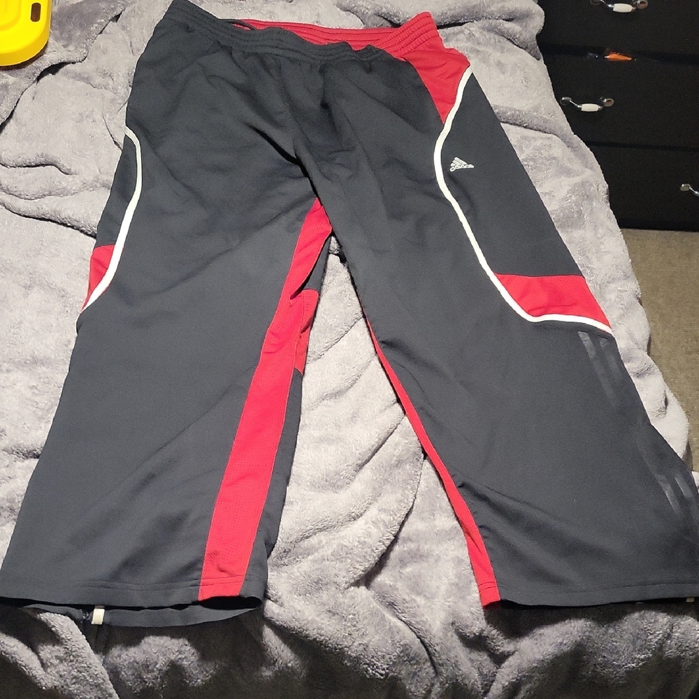 Adidas mens b&t Black and Red Athletic Pants xxl #13